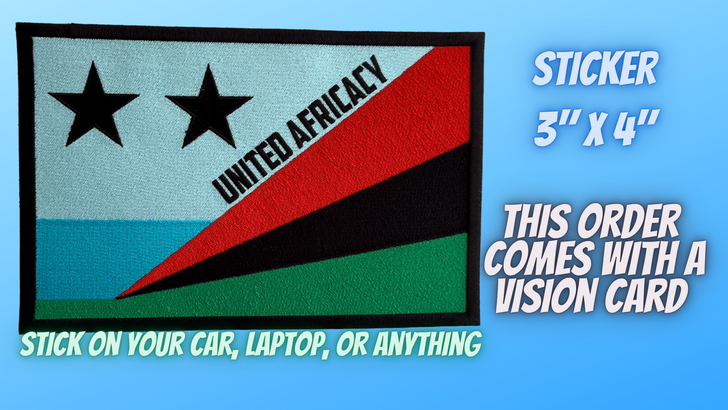 FLAG, United Africacy (Sticker) 3" x 4"